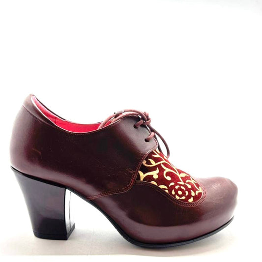 Bois - Wine swirl Lace up heel - Chanii B