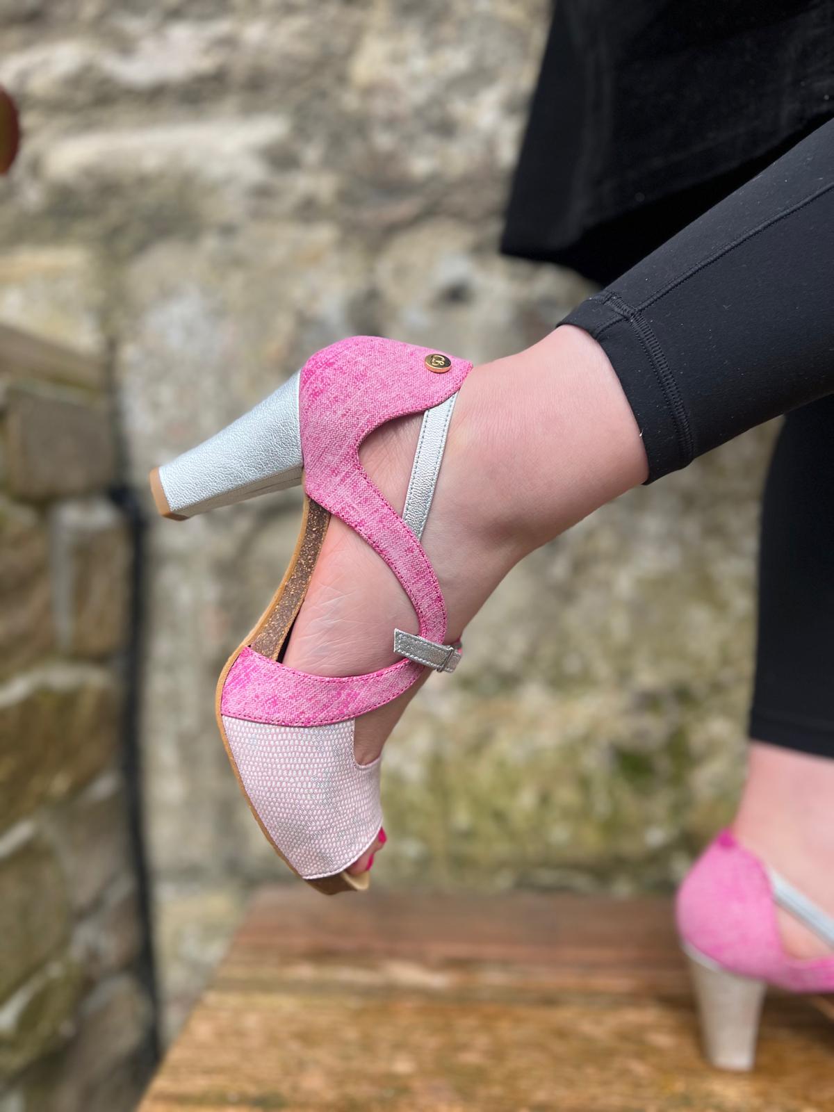 Martini- Pink cork heel shoe - Chanii B