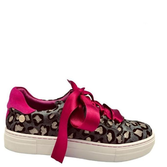 Skate Denim leopard gold cowhide sneaker - Chanii B