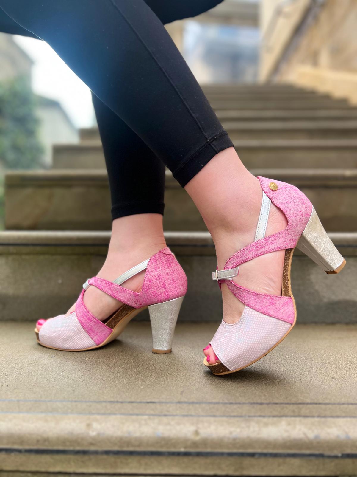 Martini- Pink cork heel shoe - Chanii B