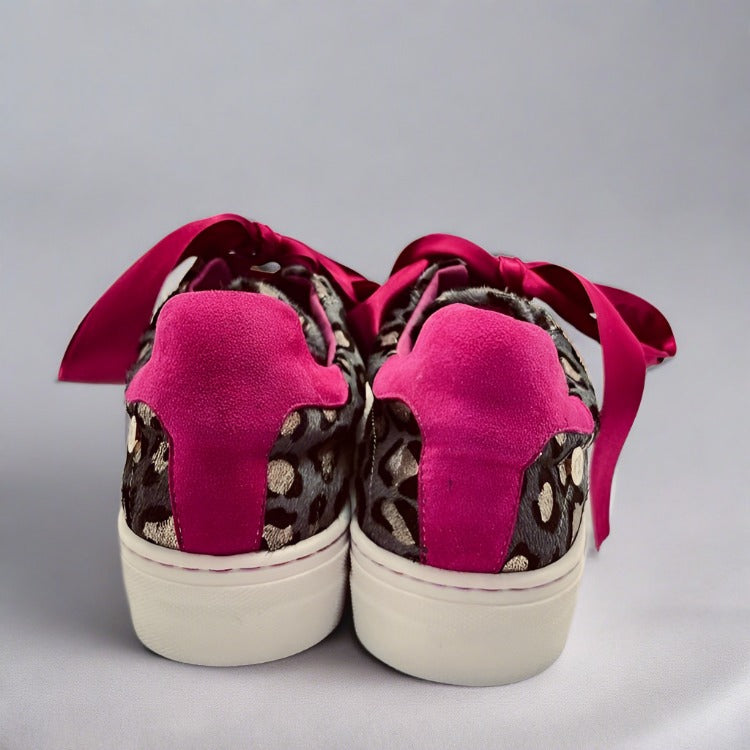 Skate Denim leopard gold cowhide sneaker - Chanii B