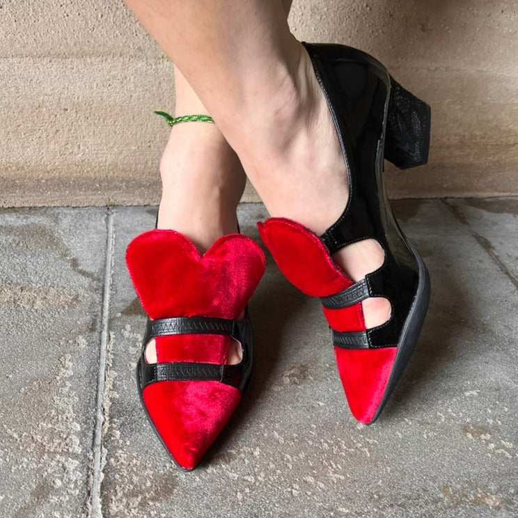 Velvet on sale heart shoes