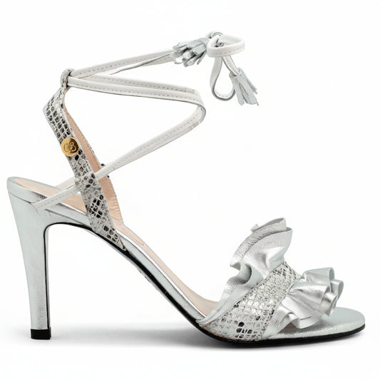 Antibes - Silver ruffle heel