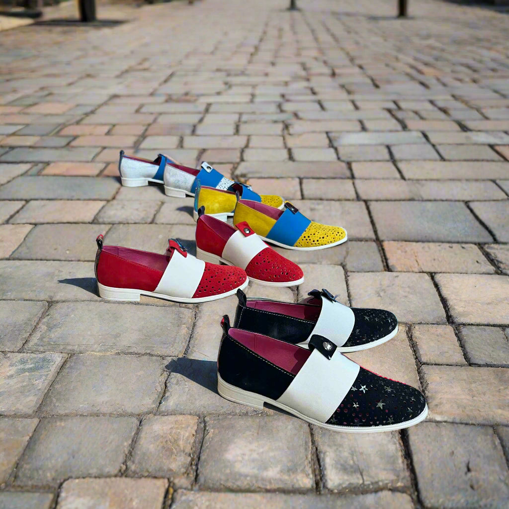 Bourbon - Yellow/blue slip on - Chanii B