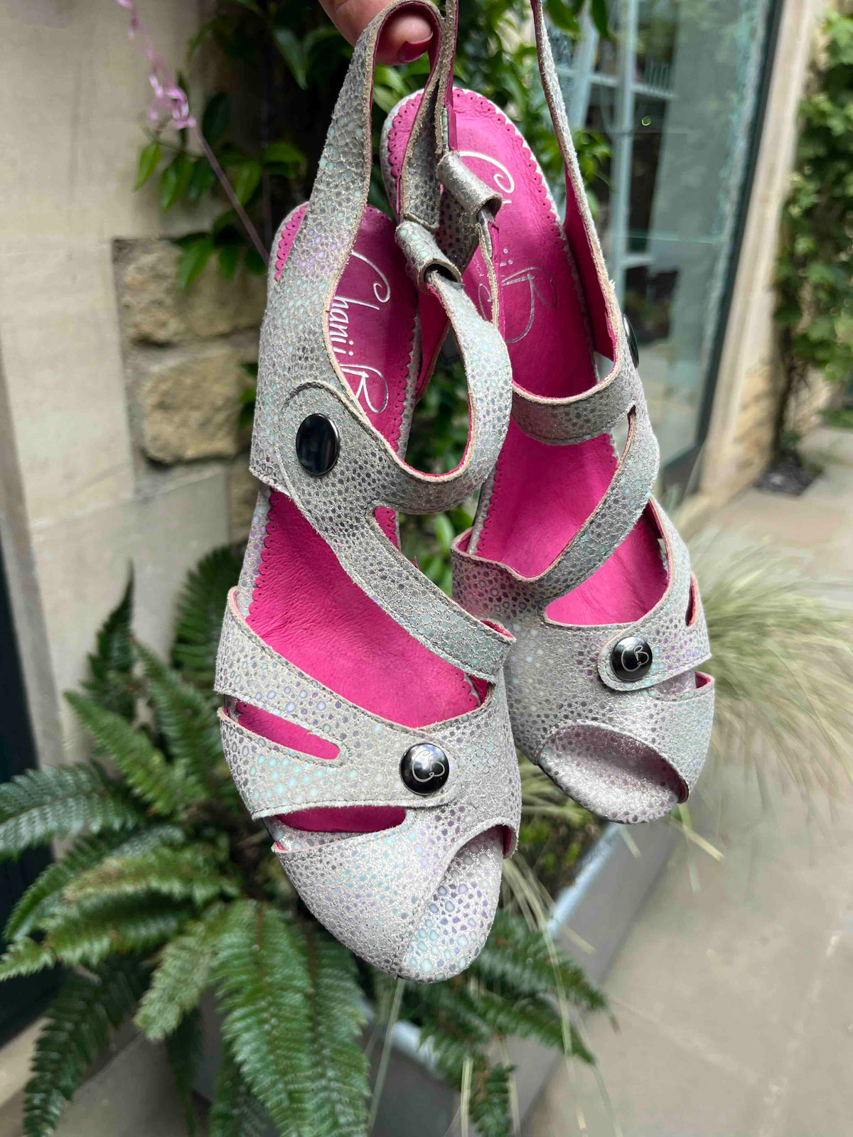 Chardonnay - Gold Print open toe shoe- LAST PAIR 40 - Chanii B
