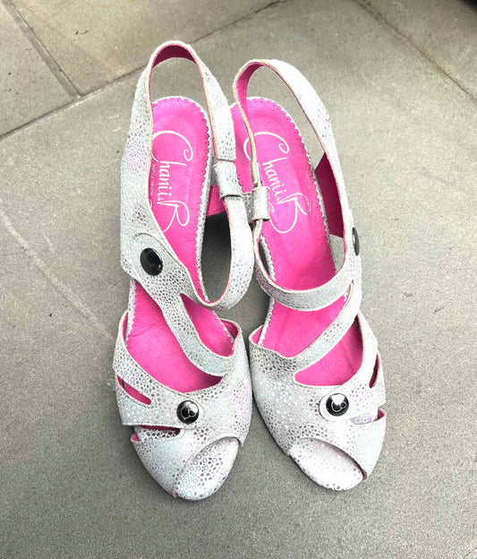 Chardonnay - Gold Print open toe shoe- LAST PAIR 40 - Chanii B