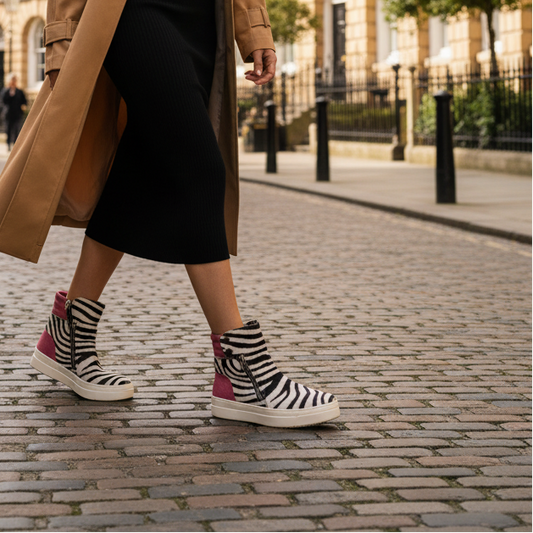 Chat - Zebra/Fuchsia sneaker boot- Last pair 36
