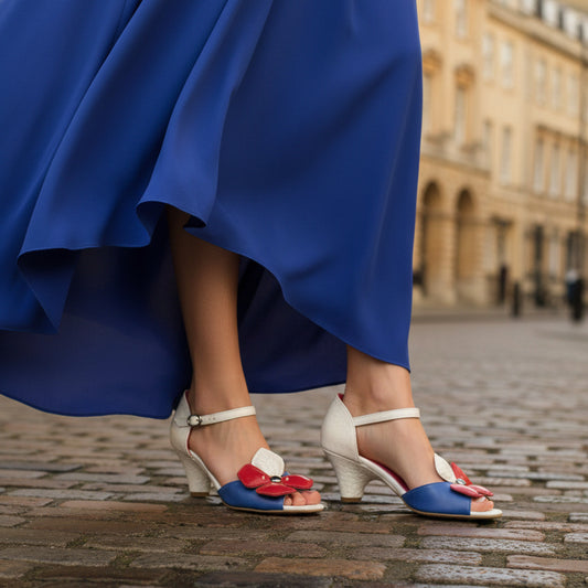 Fleur- Blue red and white