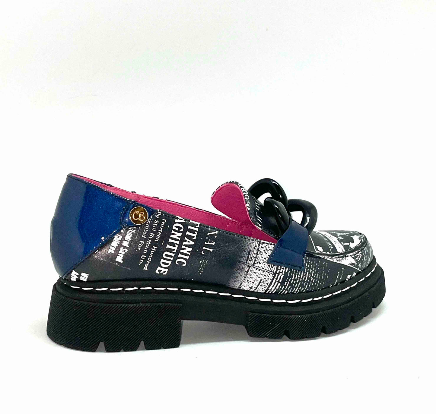 Flambe - Newsprint leather shoe - Chanii B