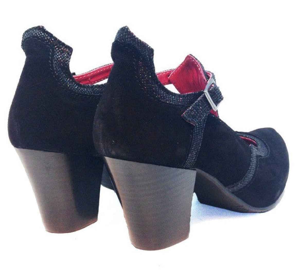 Cerise Black suede print- last pair 36
