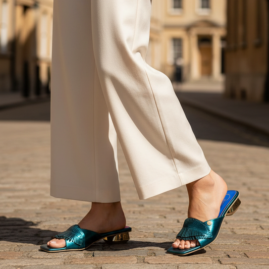 Kiki slide- Aqua metallic slide