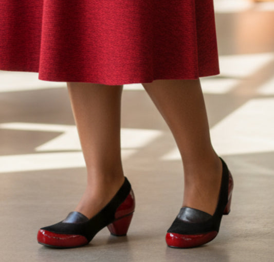 Seine - Black/Red low heel shoe - Chanii B