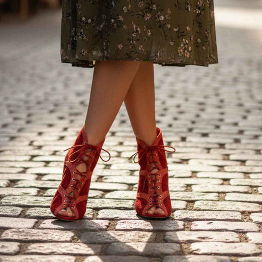 Danii - Red Suede Lace Boot