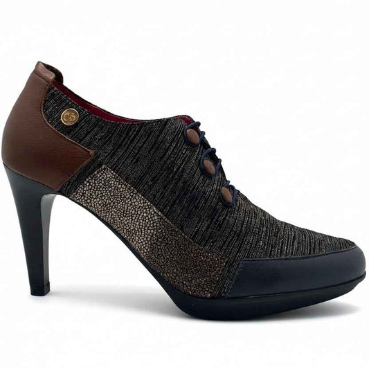Dijon - Navy/Luggage button shoe/boot