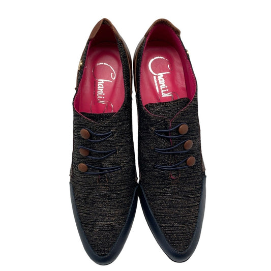 Dijon - Navy/Luggage button shoe/boot - Chanii B