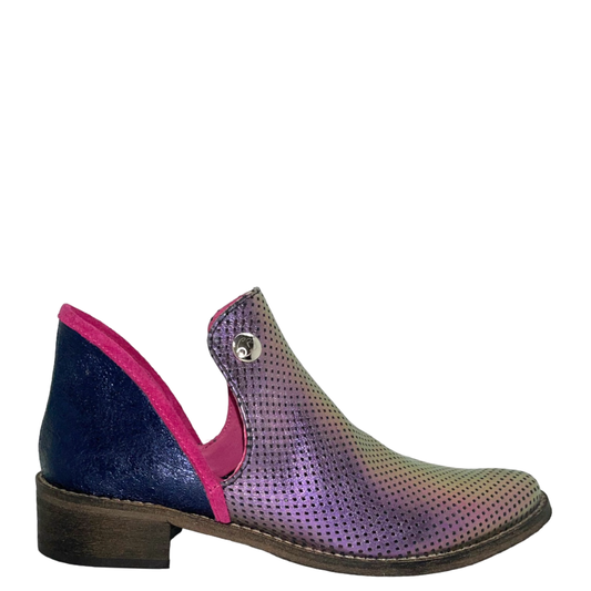 Zippette - Iridescent purple navy ankle boot - Chanii B