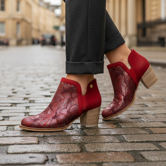 Plume -Red ankle boot