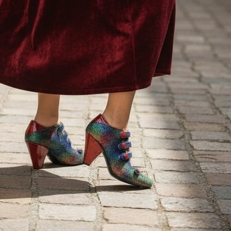 Voila - Blue Multi/Red Patent- Last pIRS 40 AND 42