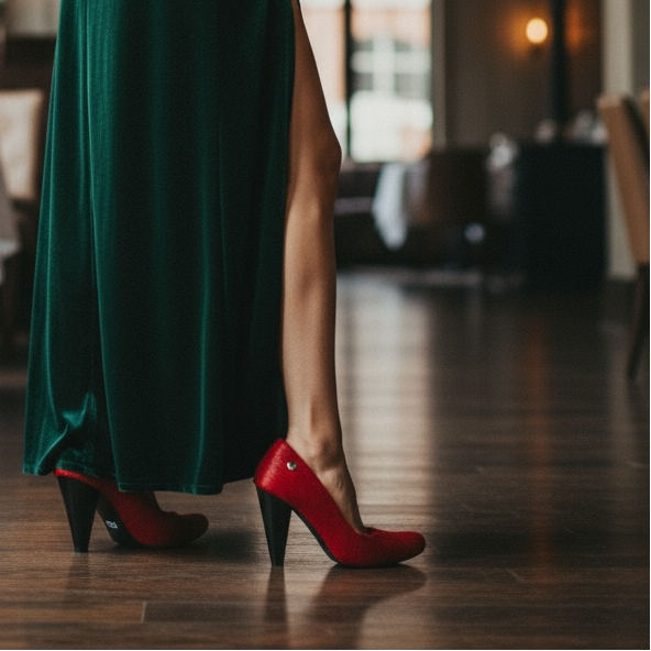 Tierra - Red cow hide heel shoe