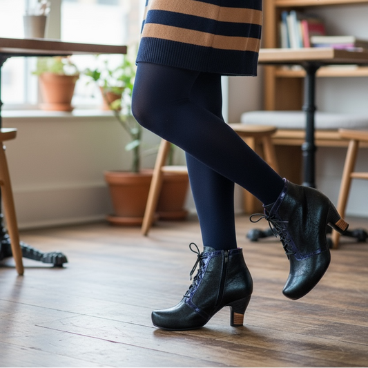 Benedictine - Navy Blue crackle- LAST PAIRS 36 AND 41