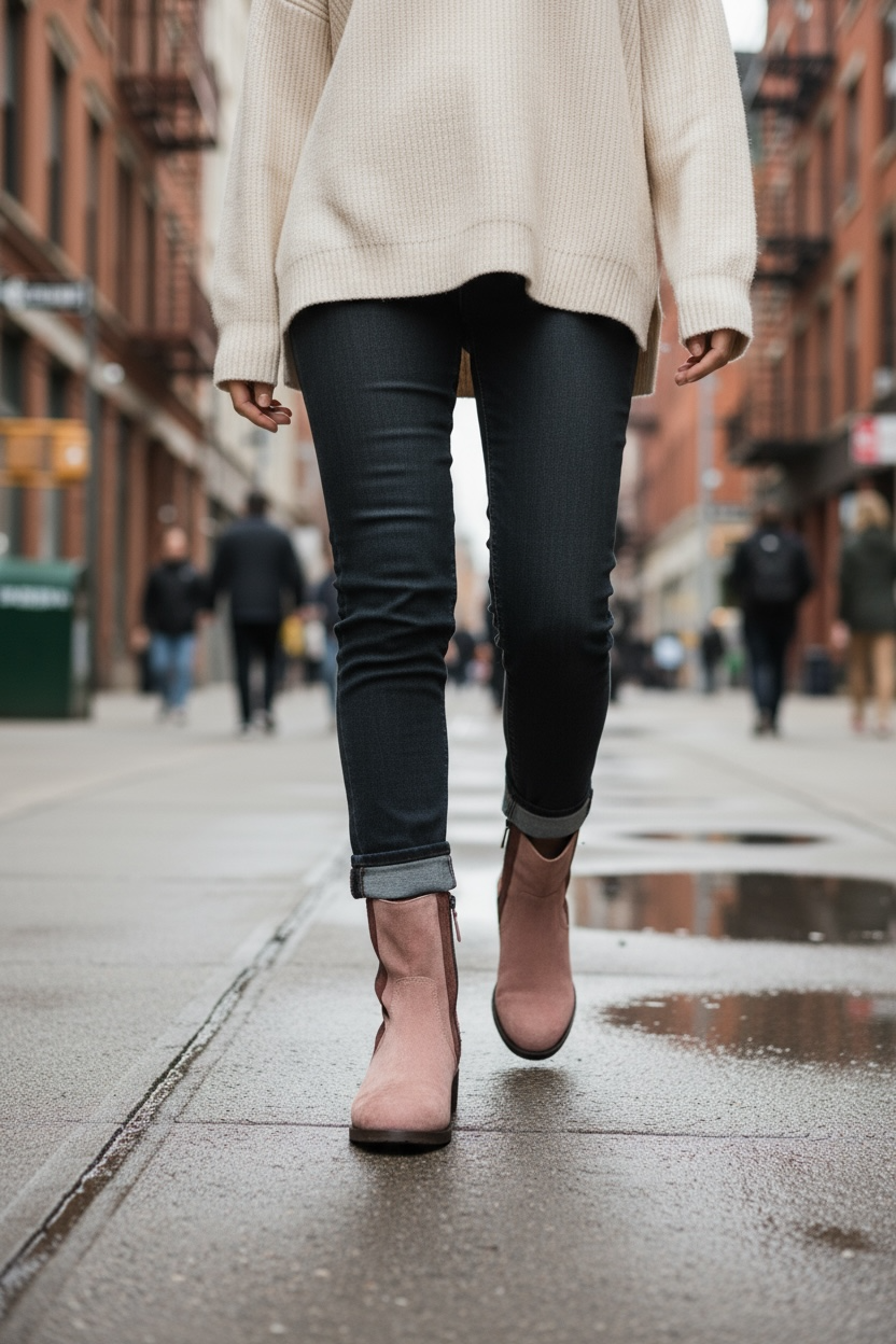 Mes Amie - Blush- brown ankle boot - Chanii B