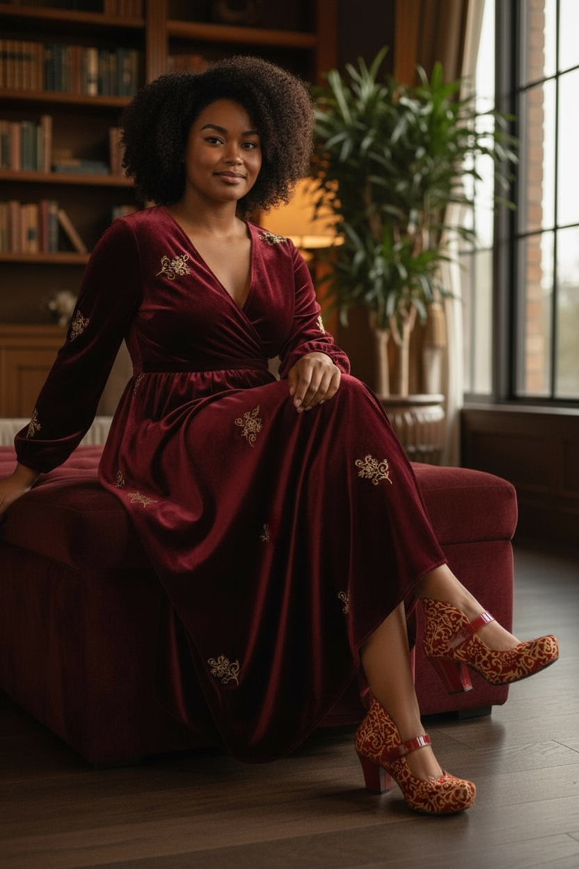 Stylo - Red Scroll-heel-cork