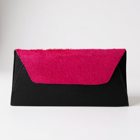 Fold Clutch - Black Fuchsia
