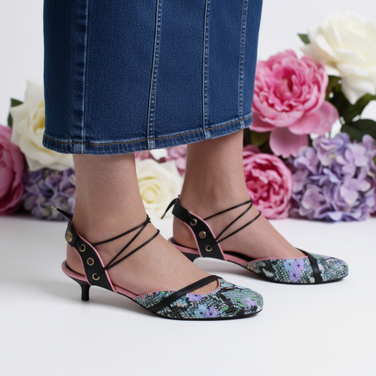 Faire - Flower Python low kitten heel