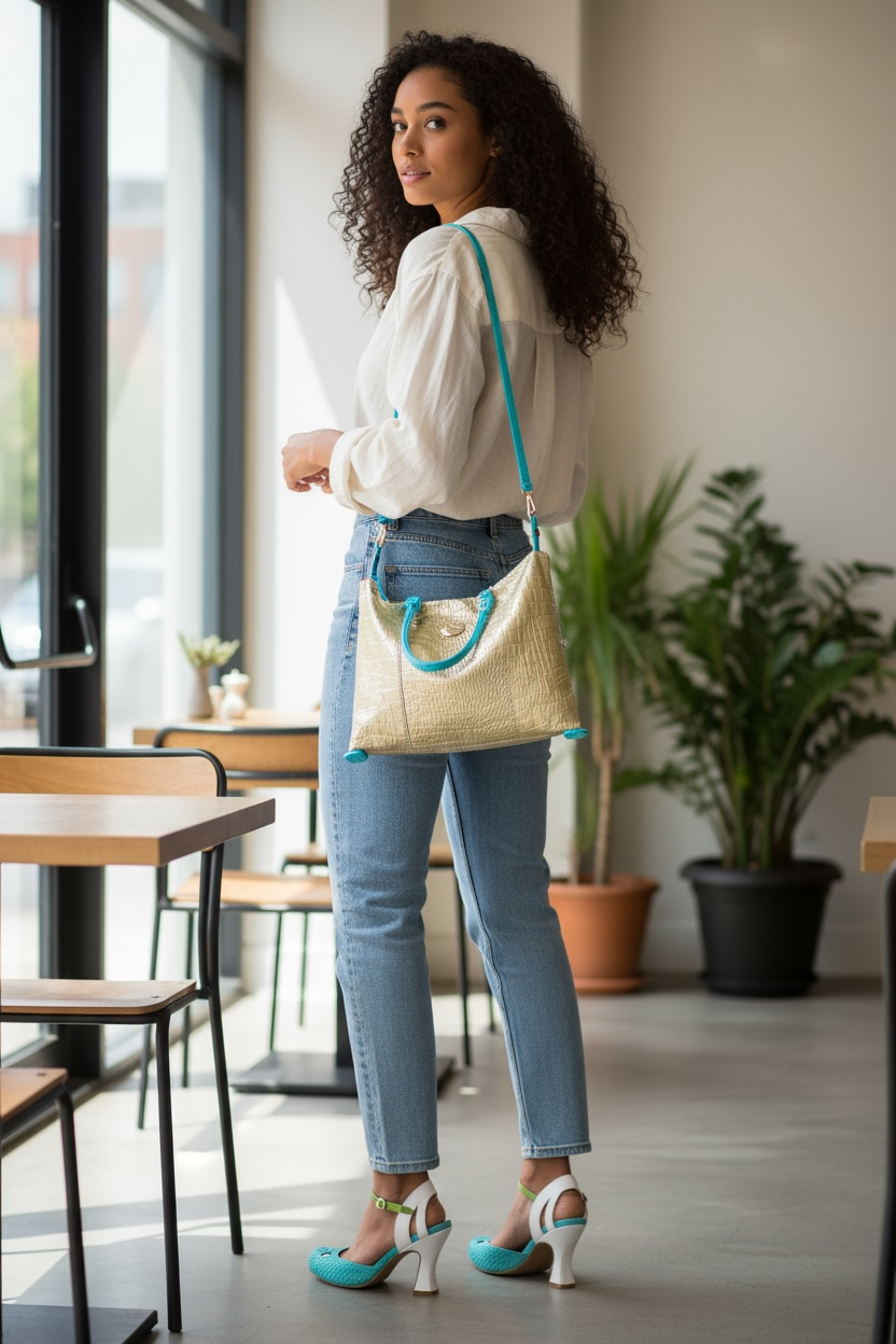 Bec - Aqua/Green high heel shoe