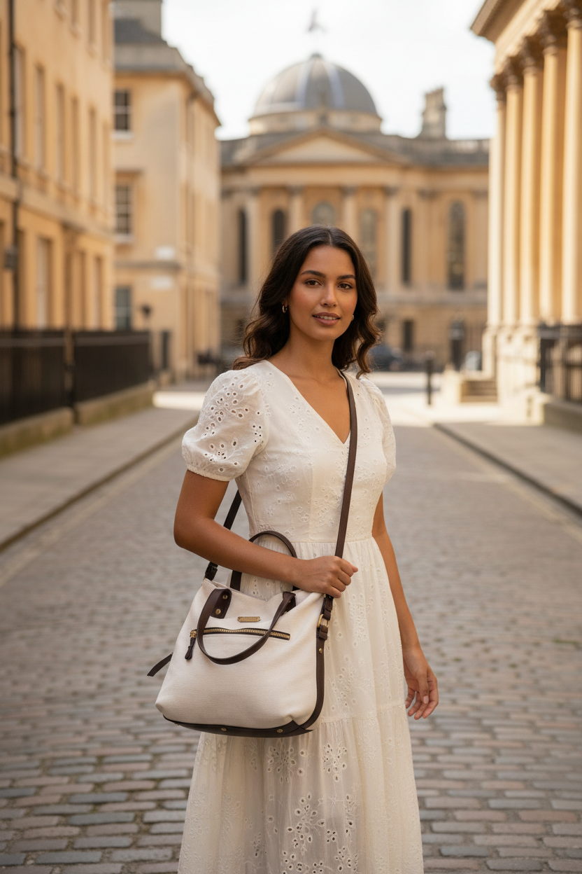 Campagne-white laser leather handbag