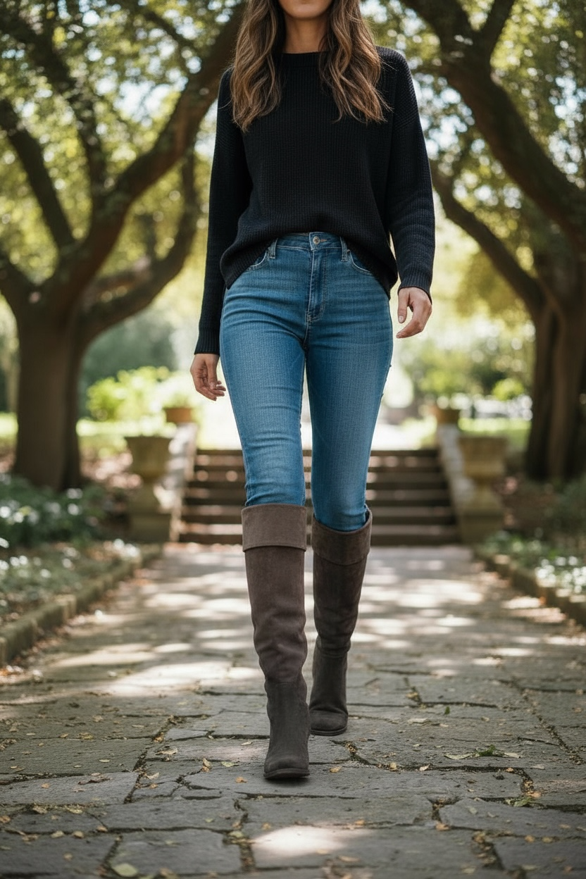 St Germaine - Brown Leather 20" wide calf- LAST PAIRS 37 AND 41