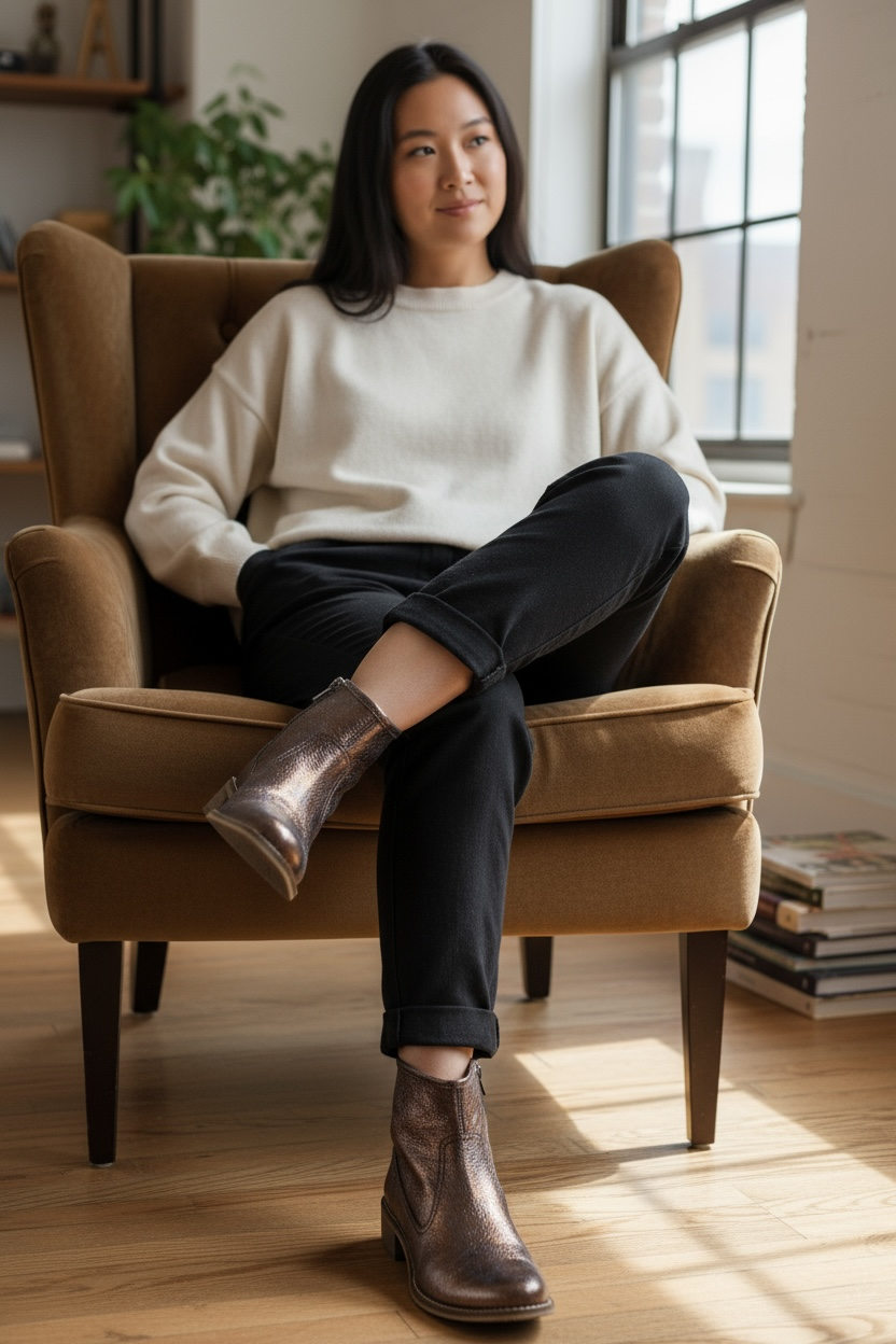 Zipp - Iridescent ankle boot