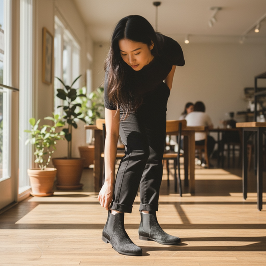 Taille - Black Platinum Cowhide Chelsea boot