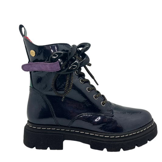 Paris - Navy blue patent ankle boot- NEW - Chanii B