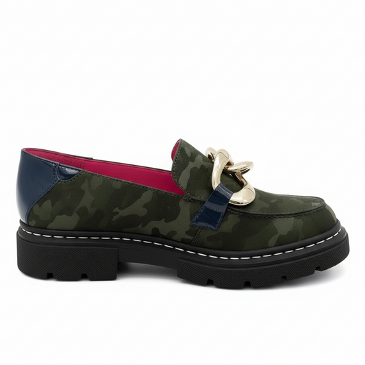 Flambe - Green and gold loafer