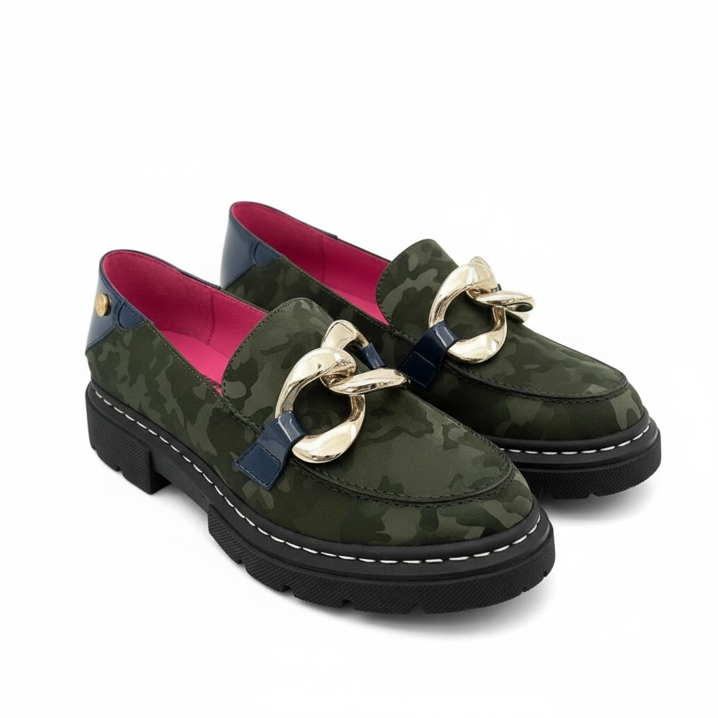 Flambe - Green and gold loafer