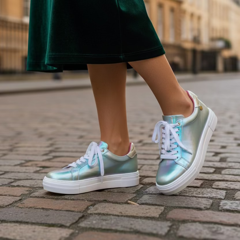 Figaro-Iridescent green sneaker