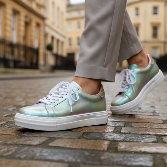 Figaro-Iridescent green sneaker