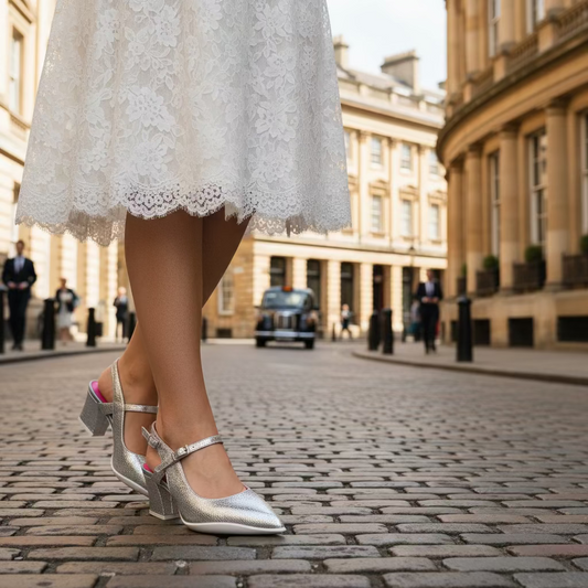 Lola- Silver bar shoe