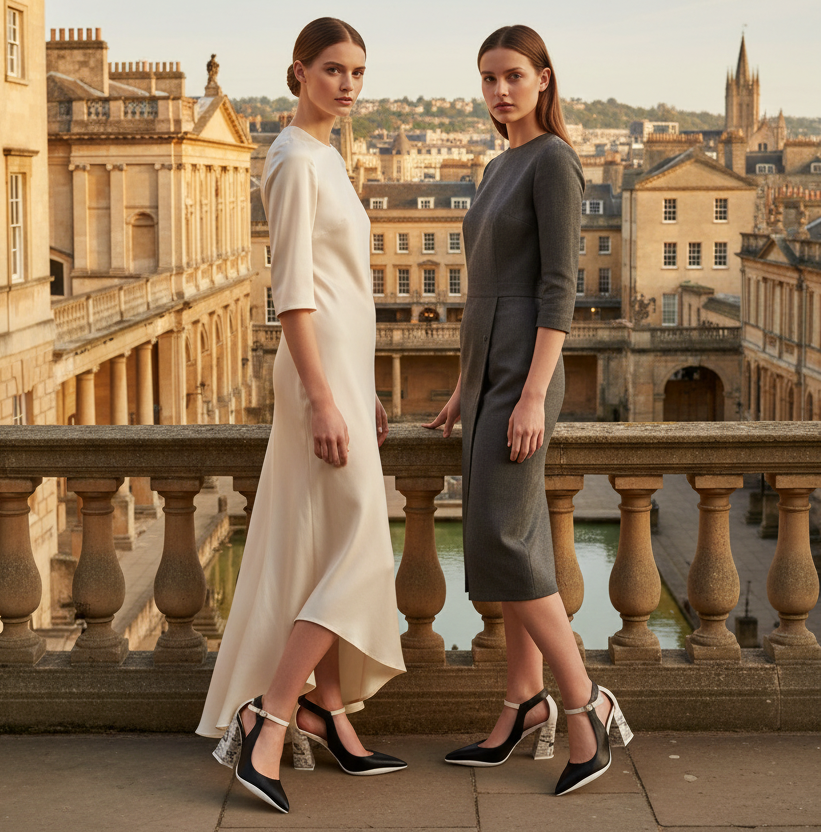 La La -Black/White Newsprint- Dress shoes