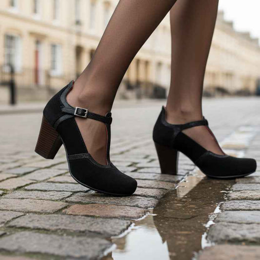 Cerise Black suede print- last pair 36