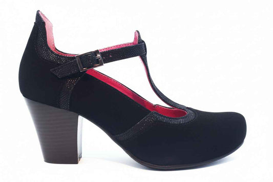 Cerise Black suede print- last pair 36
