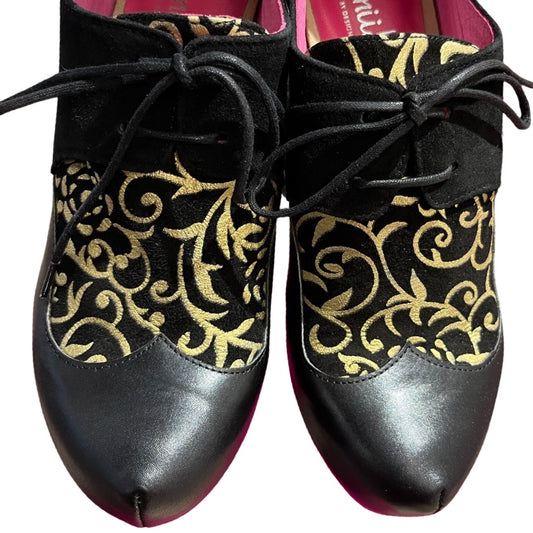 Bois - Black black scroll lace up - Chanii B