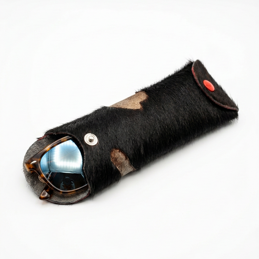 Case- Brown and gold cowhide eye glass case