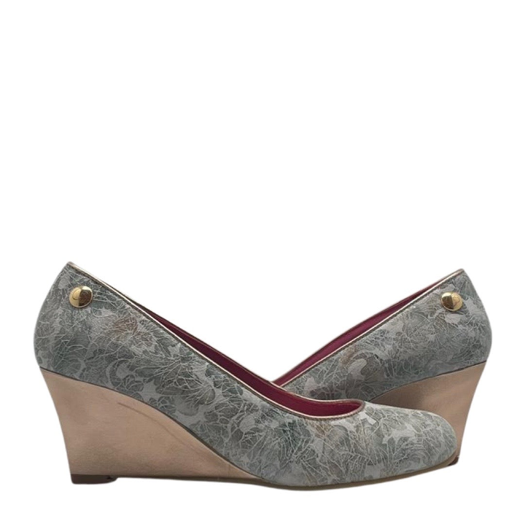 Chavalier-light blue multi print wedge - Chanii B