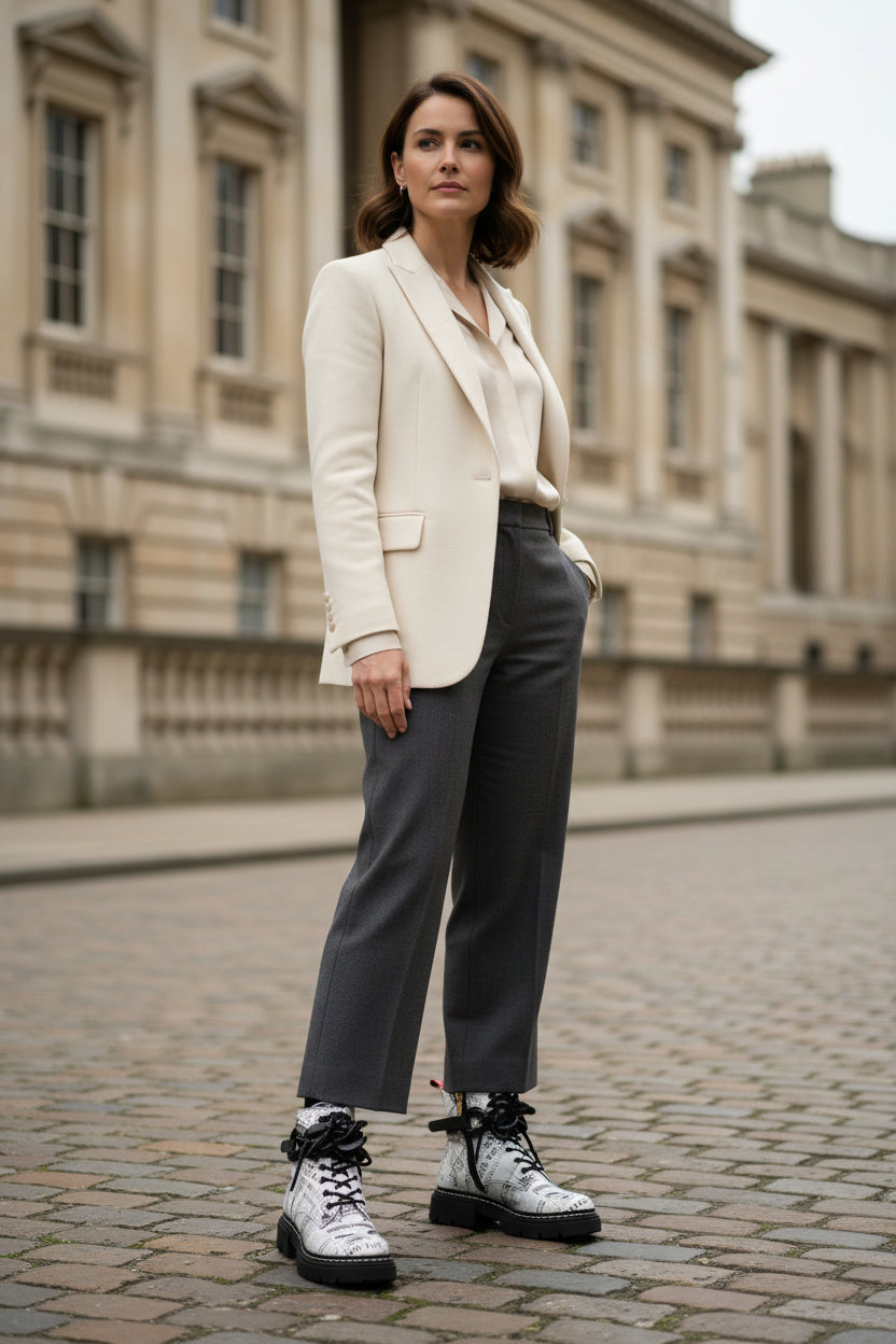 Paris - White Newsprint with Black removable Chain