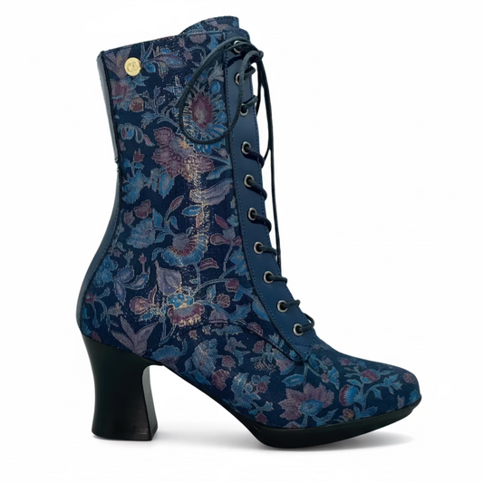 Fergie - Blue Floral victorian lace up - Chanii B