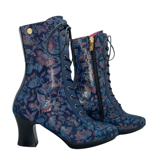 Fergie - Blue Floral victorian lace up - Chanii B