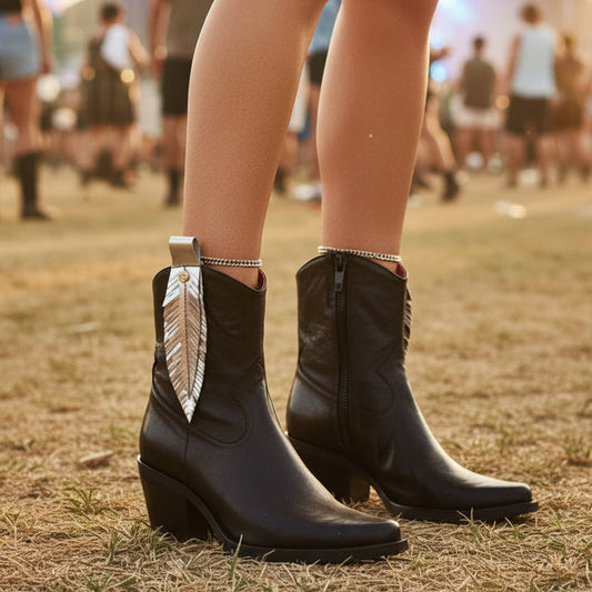 Magnifique- Black and silver cowboy boot - Chanii B