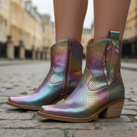 Magnifique- Iridescent cowboy boot